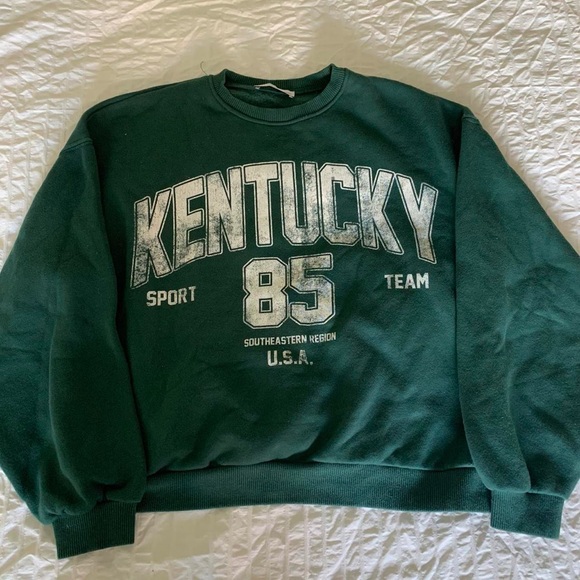 Bershka forest green crew neck - Picture 1 of 3